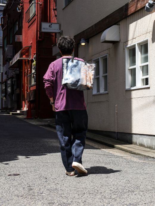 ANACHRONORM REVERSIBLE CAMP STEADY TOTE BAG / Black×indigo