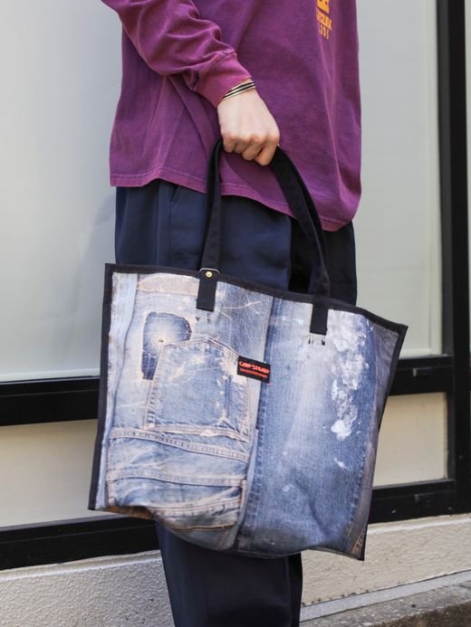 ANACHRONORM REVERSIBLE CAMP STEADY TOTE BAG / Black×indigo