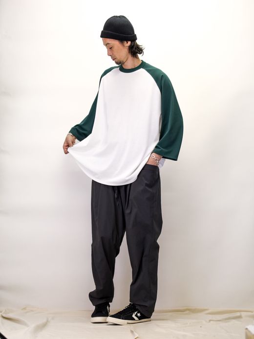 S.F.C RAGLAN BASEBALL TEE / White/green