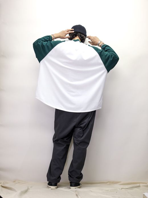 S.F.C RAGLAN BASEBALL TEE / White/green