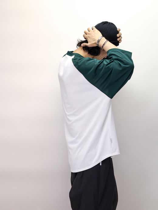 S.F.C RAGLAN BASEBALL TEE / White/green