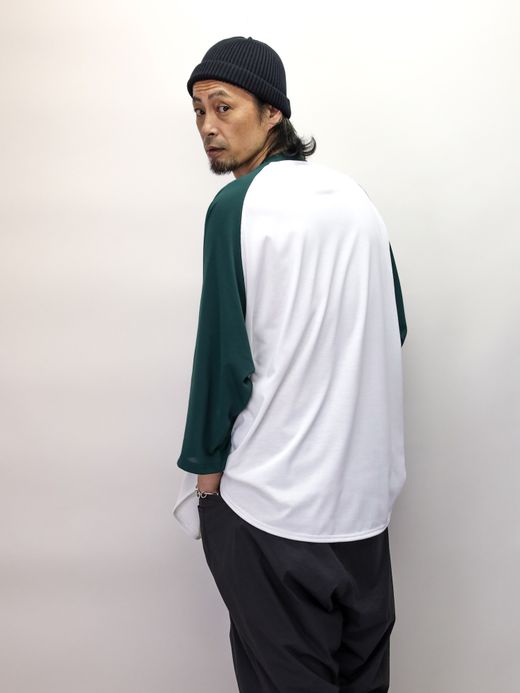 S.F.C RAGLAN BASEBALL TEE / White/green