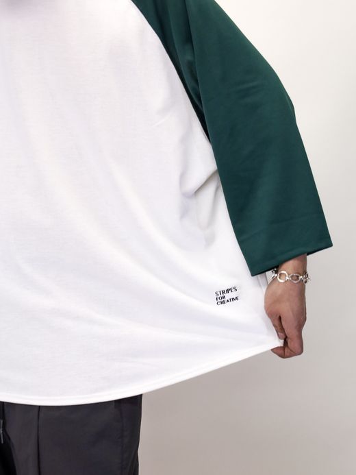S.F.C RAGLAN BASEBALL TEE / White/green
