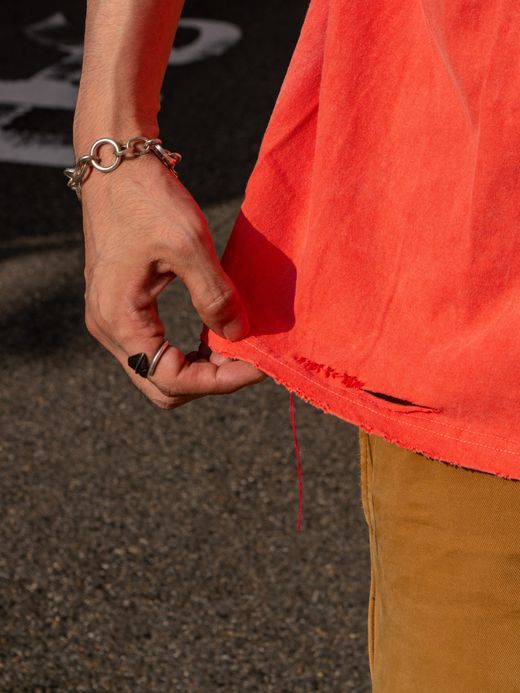 ANACHRONORM DAMAGED PIGMENT S/S T-S / Red