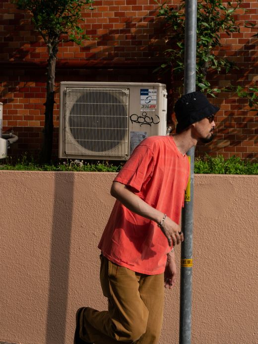 ANACHRONORM DAMAGED PIGMENT S/S T-S / Red