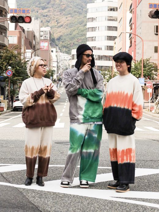 AMBERGLEAM TIE DYE PILE PULLOVER / Orange