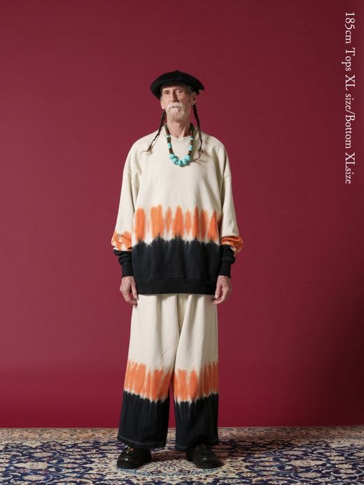 AMBERGLEAM TIE DYE PILE PULLOVER / Orange