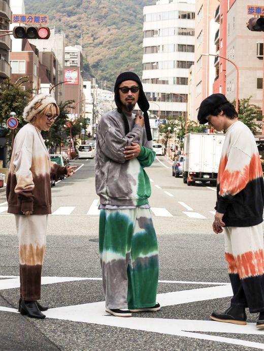 AMBERGLEAM TIE DYE PILE PULLOVER / Orange