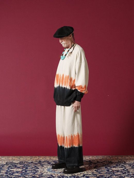 AMBERGLEAM TIE DYE PILE PULLOVER / Orange