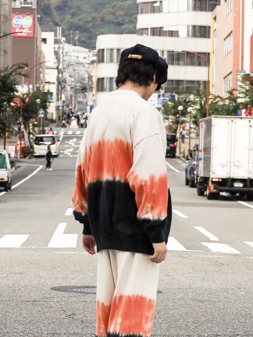 AMBERGLEAM TIE DYE PILE PULLOVER / Orange
