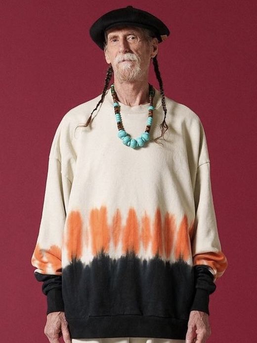 AMBERGLEAM TIE DYE PILE PULLOVER / Orange