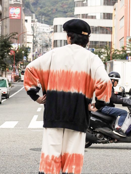 AMBERGLEAM TIE DYE PILE PULLOVER / Orange