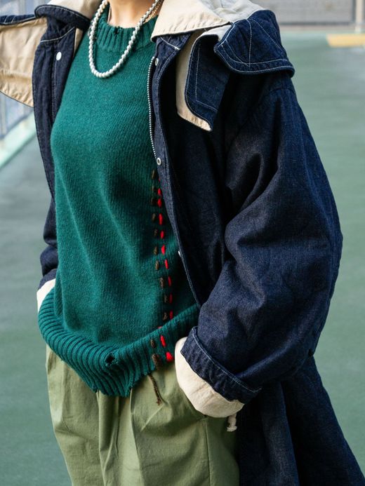 VOO FRINGE CREW(DAMAGED/CUSTOMIZED) / Green