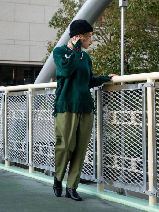 VOO FRINGE CREW(DAMAGED/CUSTOMIZED) / Green