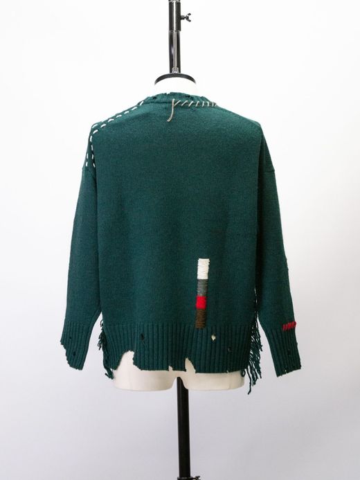 VOO FRINGE CREW(DAMAGED/CUSTOMIZED) / Green