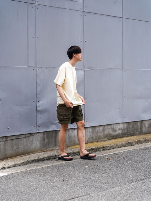 ANACHRONORM STICKER MOTIF PRINTED S/S T-S / Beige