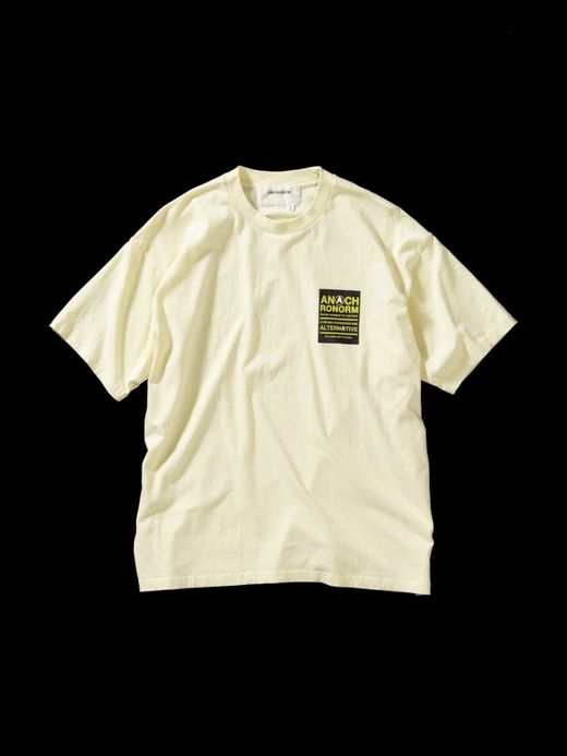 ANACHRONORM STICKER MOTIF PRINTED S/S T-S / Beige