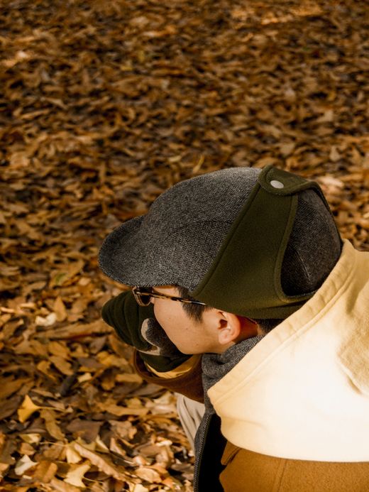 THE UNION THE BOMBER COMB CAP / Gray/olive