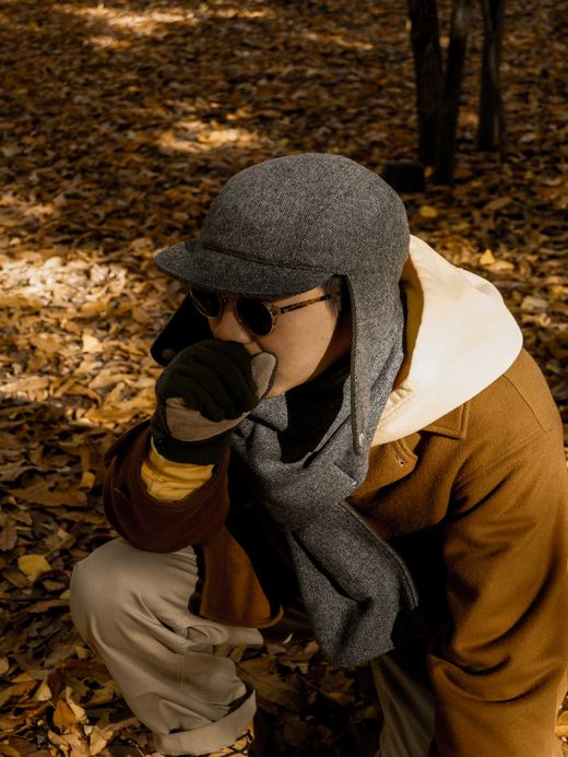 THE UNION THE BOMBER COMB CAP / Gray/olive