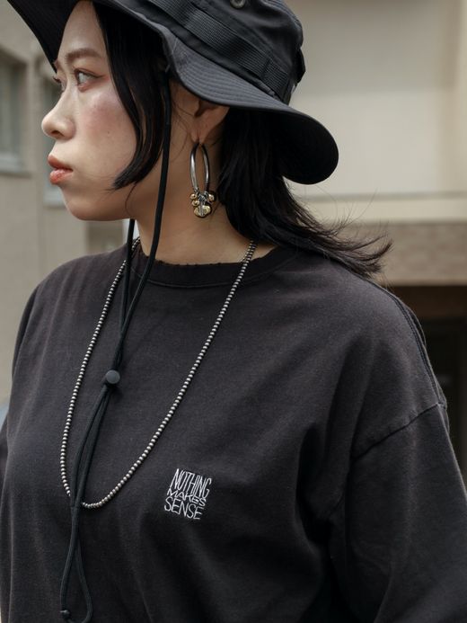 ANACHRONORM EMBROIDERY DAMAGED S/S T-S / Black