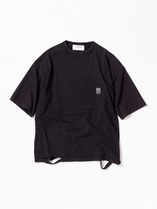 ANACHRONORM EMBROIDERY DAMAGED S/S T-S / Black
