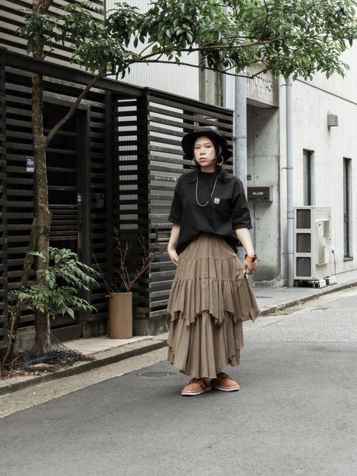 ANACHRONORM EMBROIDERY DAMAGED S/S T-S / Black