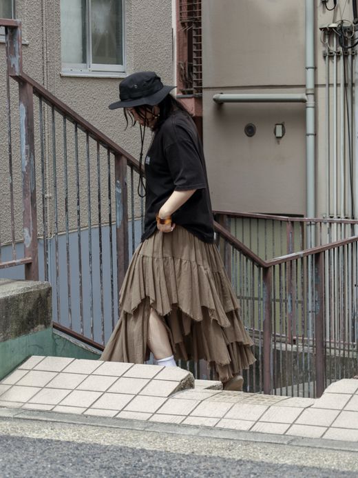 ANACHRONORM EMBROIDERY DAMAGED S/S T-S / Black