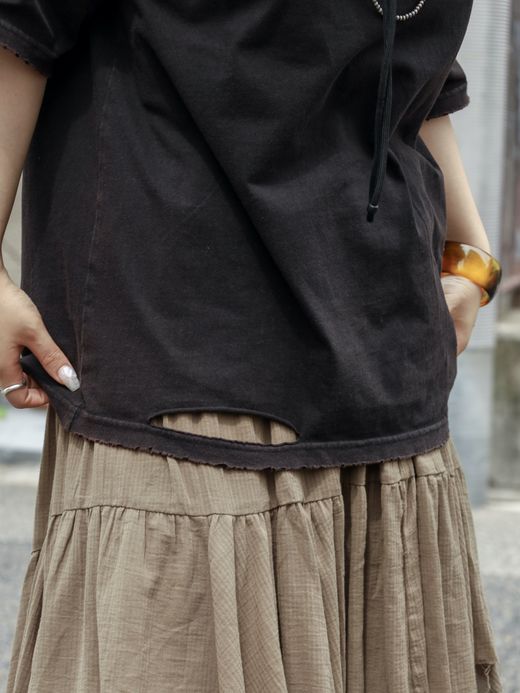 ANACHRONORM EMBROIDERY DAMAGED S/S T-S / Black