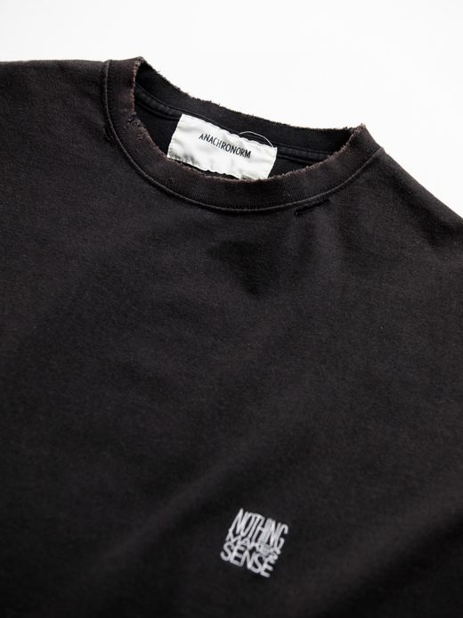 ANACHRONORM EMBROIDERY DAMAGED S/S T-S / Black