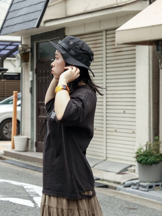 ANACHRONORM EMBROIDERY DAMAGED S/S T-S / Black