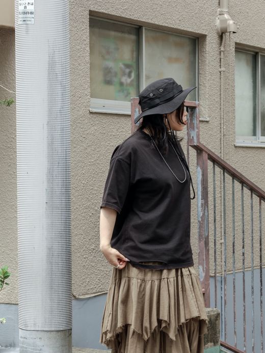 ANACHRONORM EMBROIDERY DAMAGED S/S T-S / Black