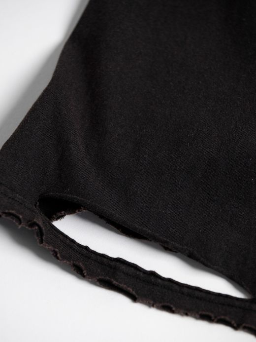 ANACHRONORM EMBROIDERY DAMAGED S/S T-S / Black