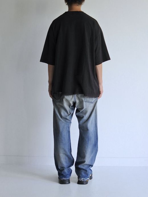 ANACHRONORM EMBROIDERY DAMAGED S/S T-S / Black