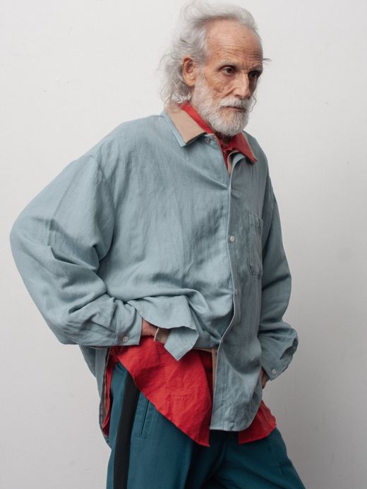 ANACHRONORM RAYON ReSIZE LONG SHIRTS / Sax