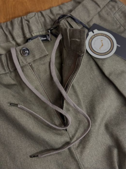 Audience ヴィンテージツイル 1タック カーヴドイージーパンツ / Army brown