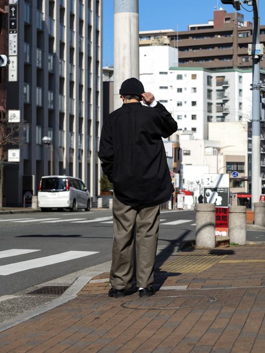 Audience ヴィンテージツイル 1タック カーヴドイージーパンツ / Army brown