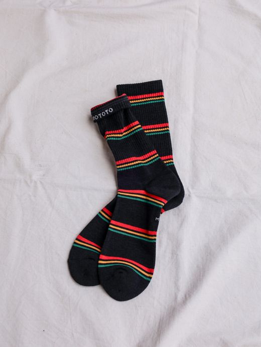 ROTOTO IRIE STRIPE SOCKS / 2colors