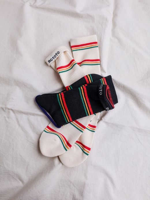 ROTOTO IRIE STRIPE SOCKS / 2colors
