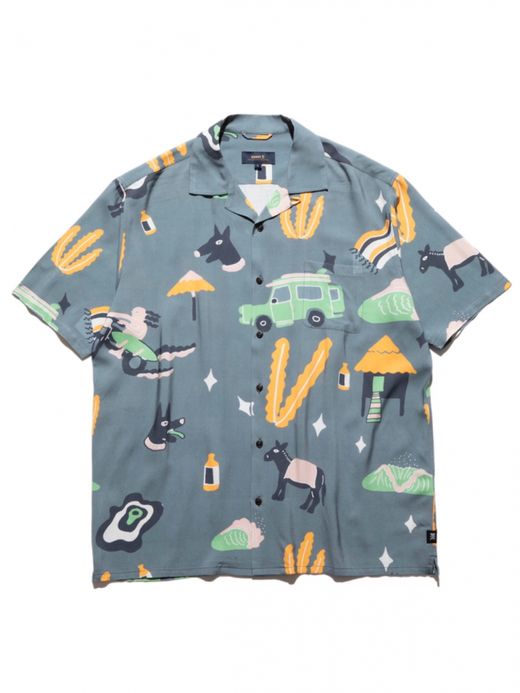 ROARK REVIVAL "GONZO VIAJE" S/S WOVEN / Slate blue