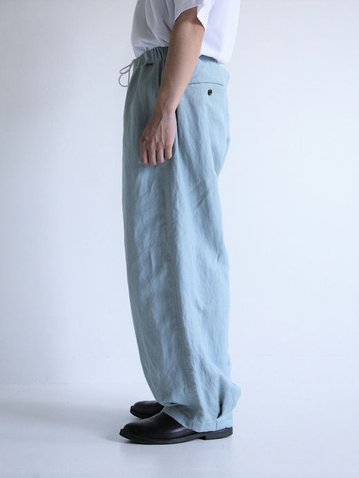 ANACHRONORM RAYON HEM TUCK EASY PANTS / Sax