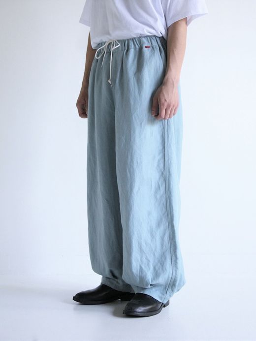 ANACHRONORM RAYON HEM TUCK EASY PANTS / Sax