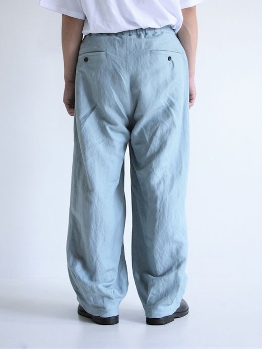 ANACHRONORM RAYON HEM TUCK EASY PANTS / Sax