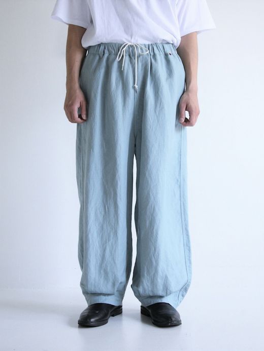 ANACHRONORM RAYON HEM TUCK EASY PANTS / Sax