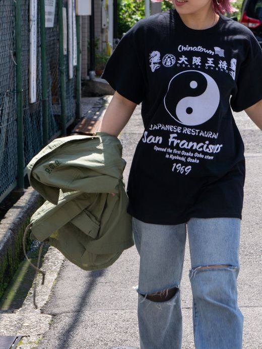  大阪王将×JM 陰陽Tee / Black