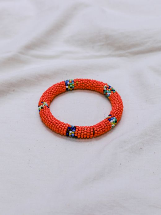 ing VINTAGE VIBRANT AMERICAN STYLE SEED BEADS WRAPPED BANGLES 80'S  /  2colors