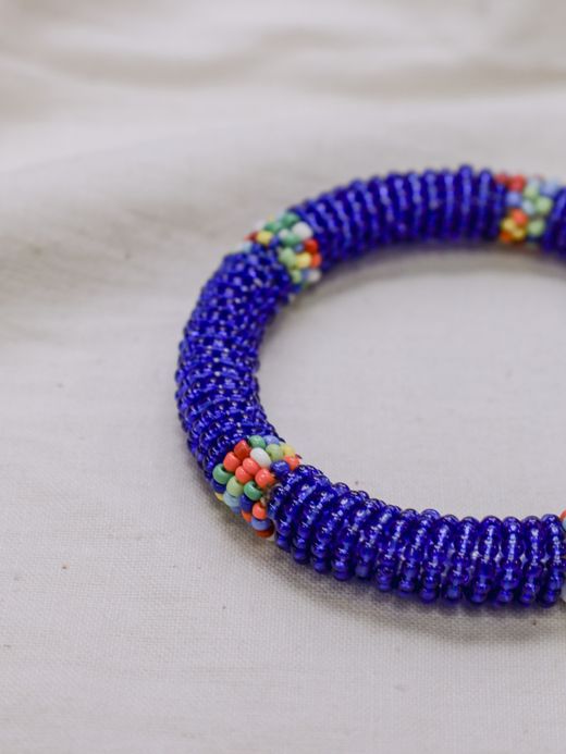 ing VINTAGE VIBRANT AMERICAN STYLE SEED BEADS WRAPPED BANGLES 80'S  /  2colors