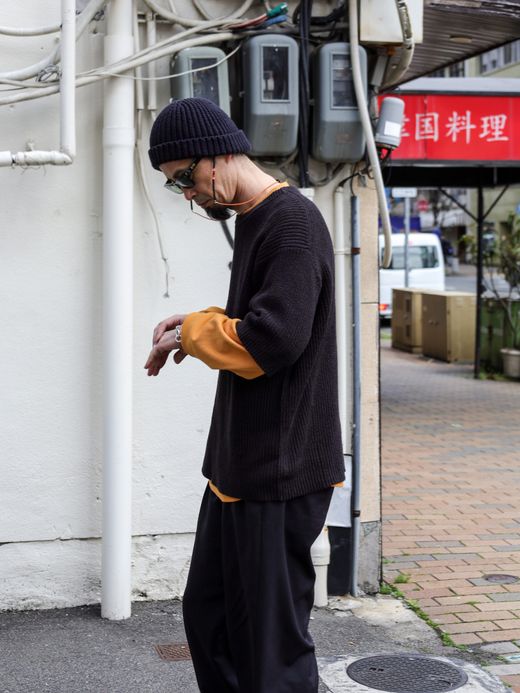VOO SPECIAL SS KNIT / 炭 Black