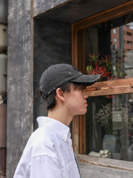 ANACHRONORM DAMAGED 6PANEL CAP / Black