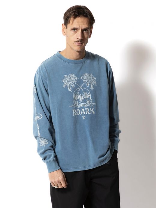 ROARK REVIVAL "PERMANENT VACATION" L/S TEE / Slate blue
