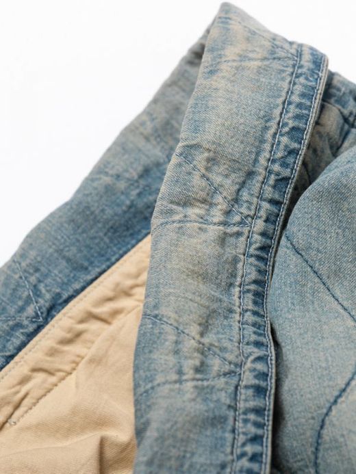 ANACHRONORM QUILTING FISH TAIL COAT / Indigo aging wash